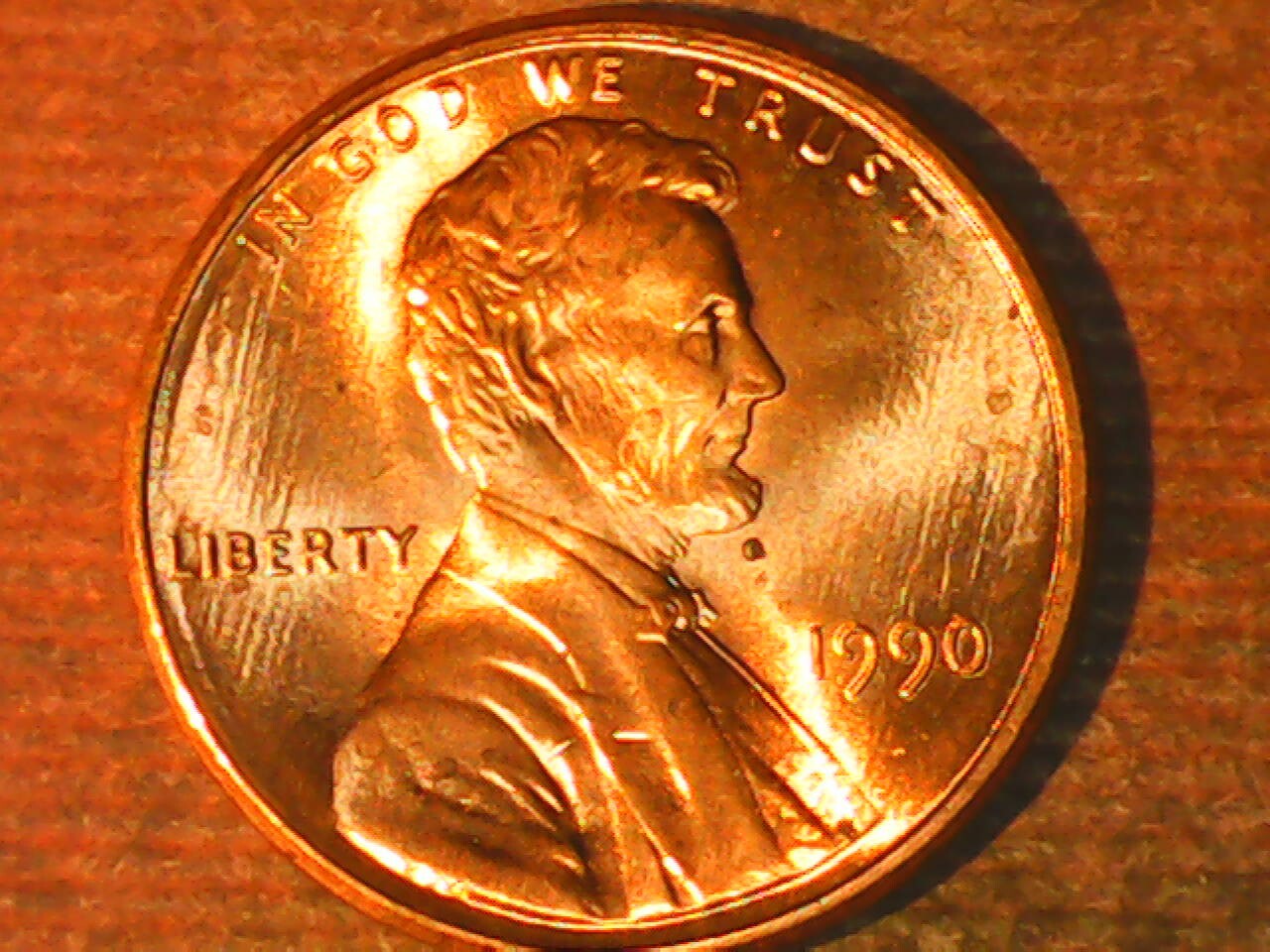 1990 Penny Die Crack Reverse