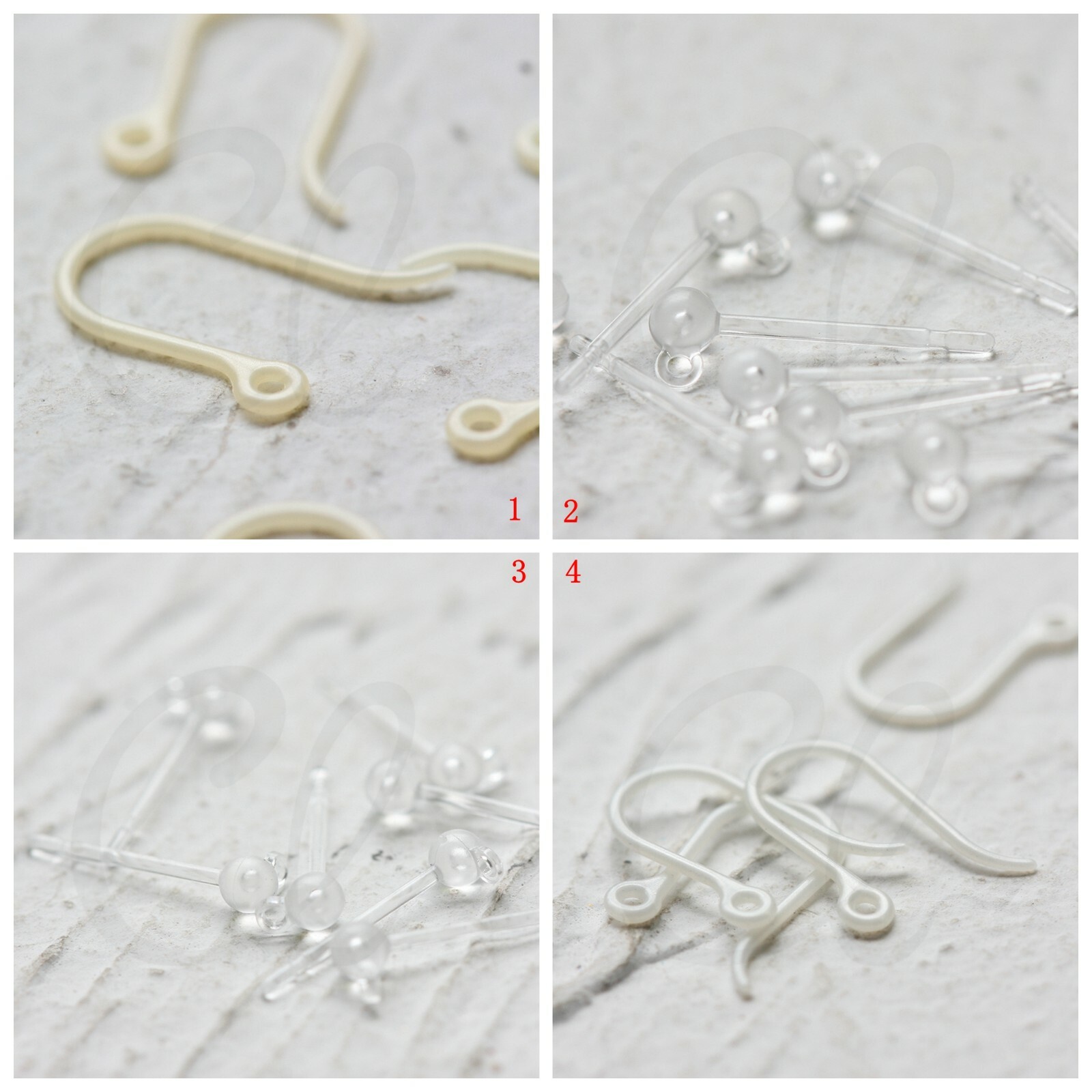 10 Pieces Allergy Free Resin Earring Finding-Earring Post-Earring Hook (4500C)