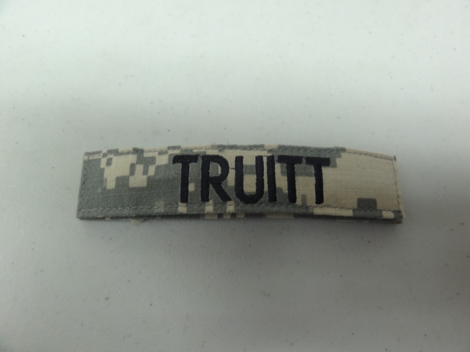 MILITARY US ARMY PATCH FOR ACUS DIGITAL HOOK LOOP BACK NAME TAPE WITH TRUITT