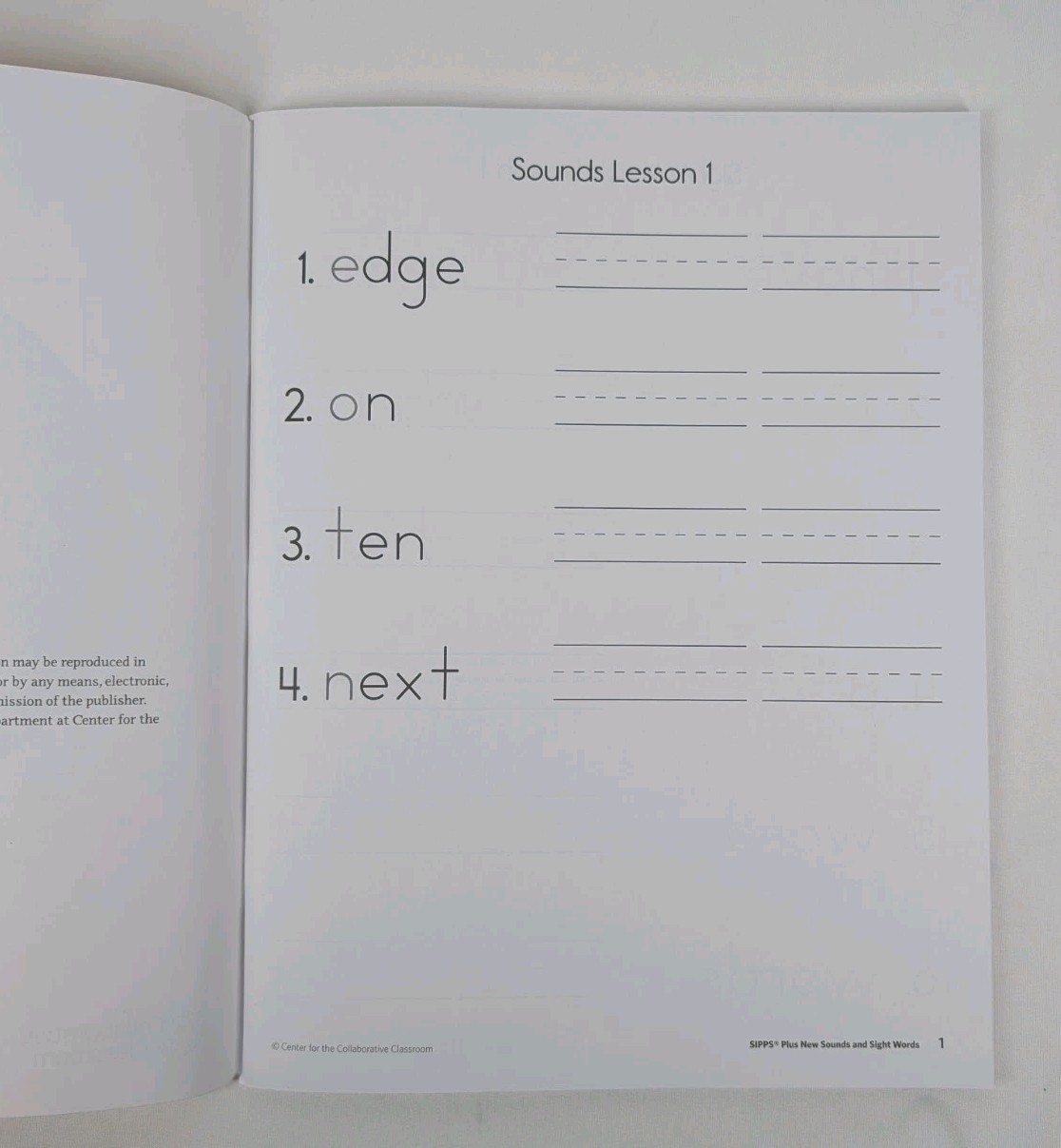 SIPPS Trace and Write SIPPS Plus Fourth Edition Collaborative Classroom School