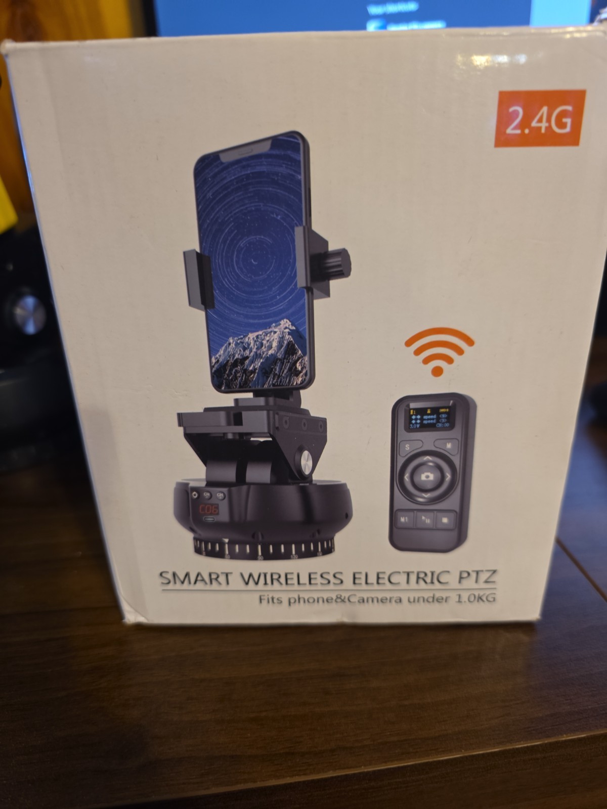 Wireless Remote Pan Tilt Head PTZ 2.4G Camera Phone Mount Tripod
