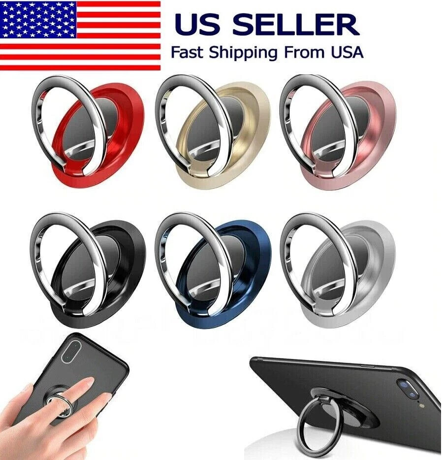 Finger Ring Holder Stand Grip 360° Rotating For Cell Phone Car MagneticMount US
