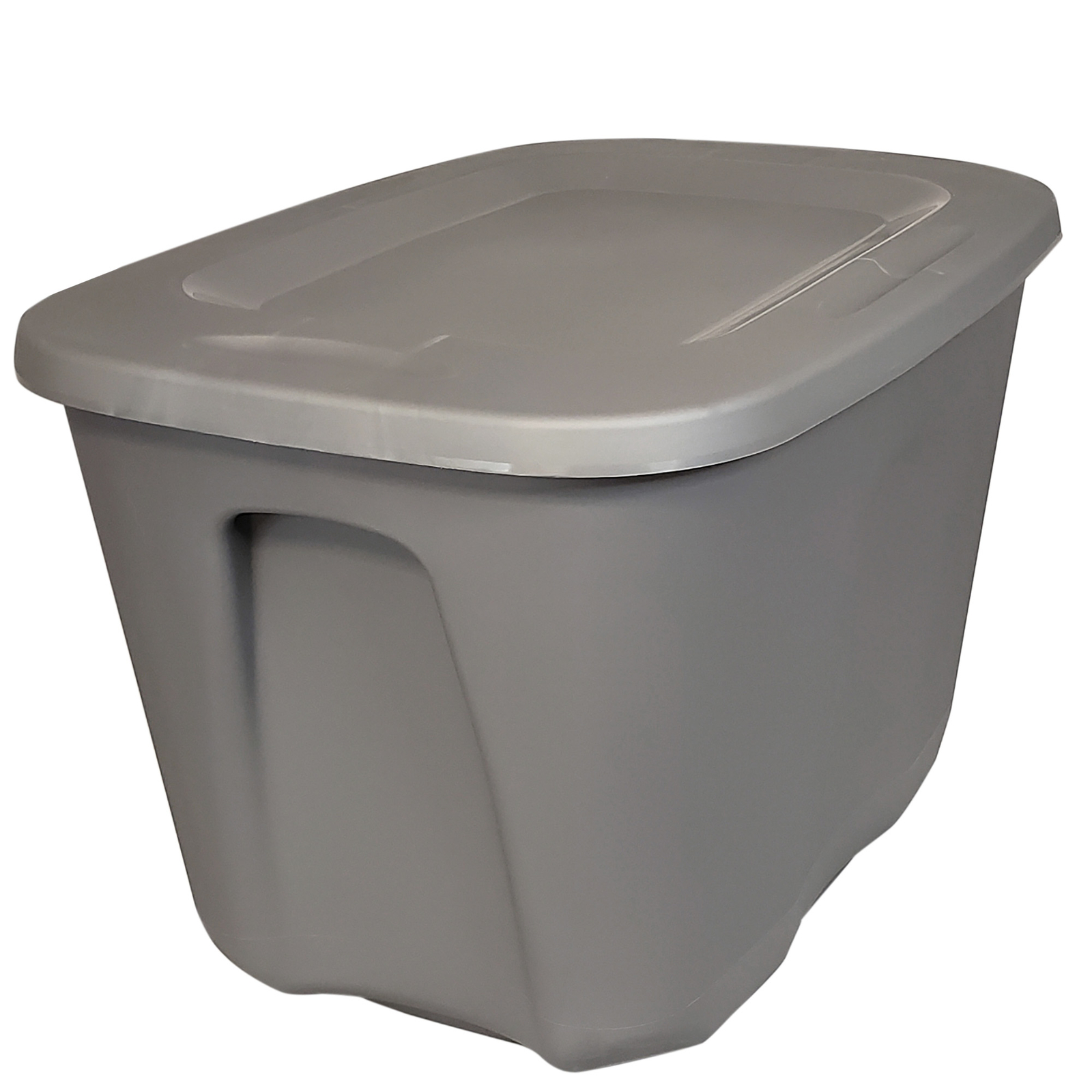 Homz 10 Gallon Heavy Duty Plastic Storage Container, Titanium Silver (4 Pack)