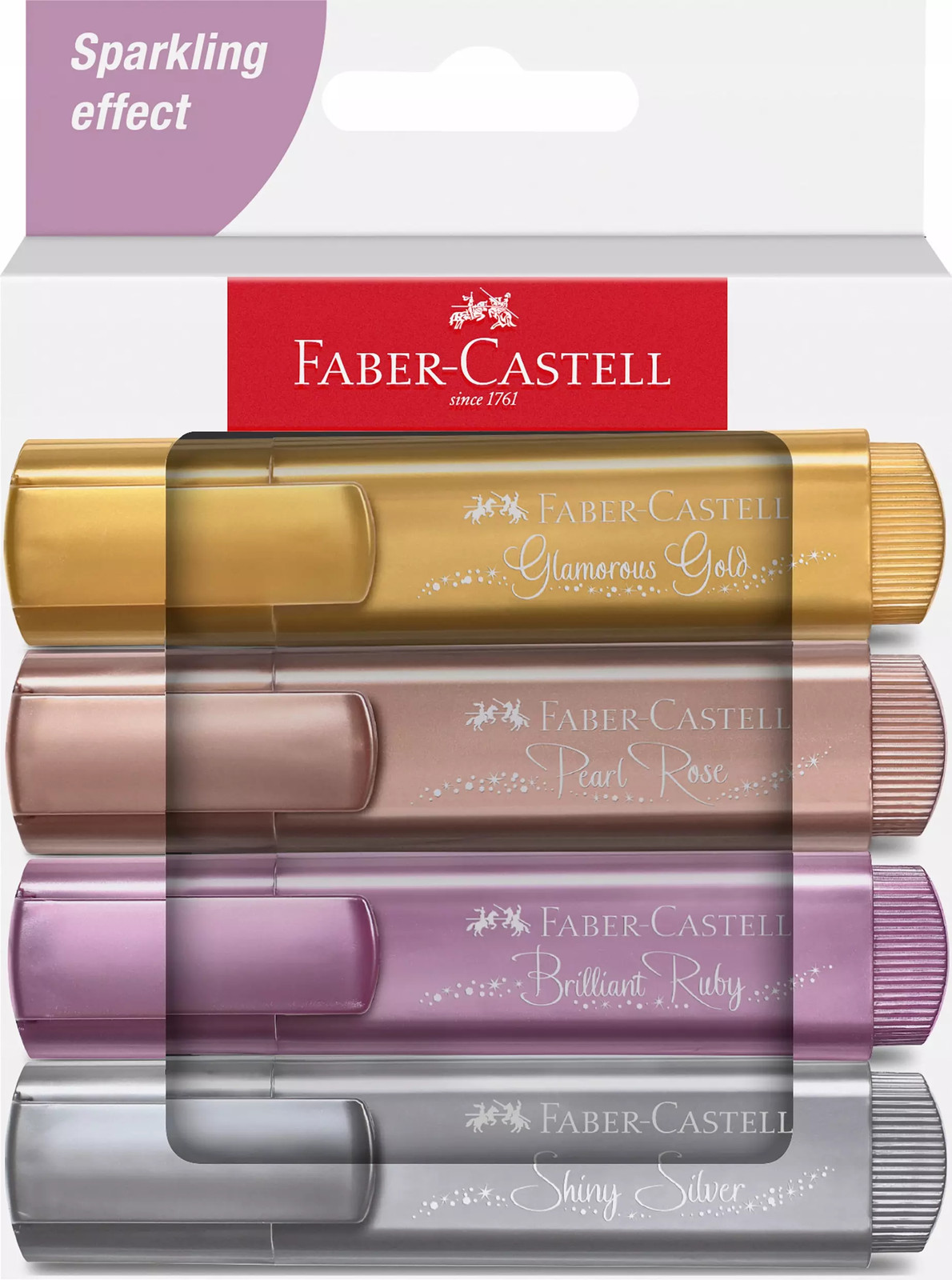 4005402546749 Zakreślacz metaliczny 4 kolory FABER CASTELL Faber Castell