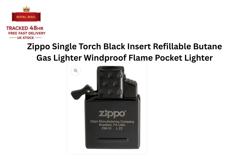 Zippo NEW Single Torch Black Insert Refillable Butane Gas Lighter Windproof
