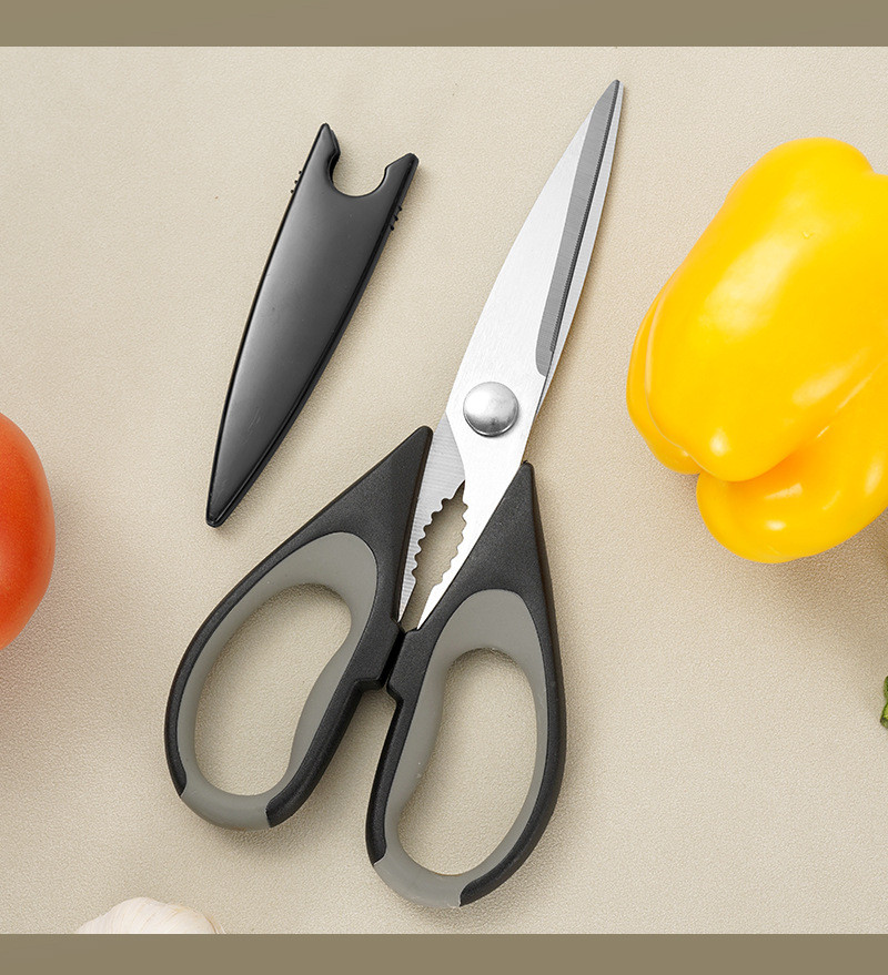 2 Pc Kitchen Scissors Heavy Duty Stainless Steel Multi Purpose Shears With Cover