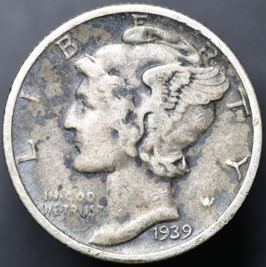 1939-P 10c Mercury Dime XF 90% Silver (#8863)