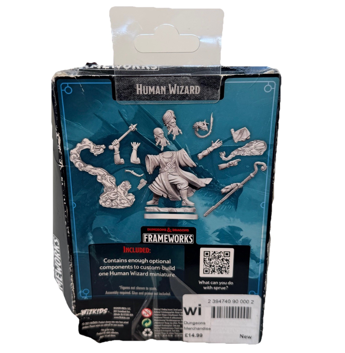 Dungeon and Dragons Frameworks Human Wizard Miniature Figure New