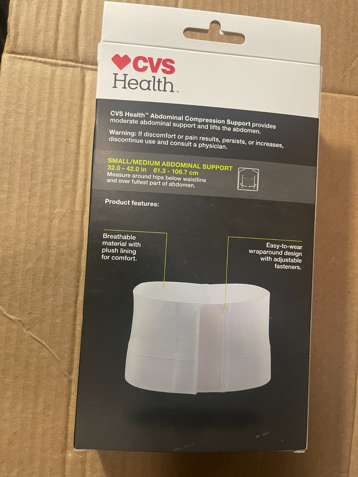 CVS Health abdominal compression support, Moderate Support Size SM/MED