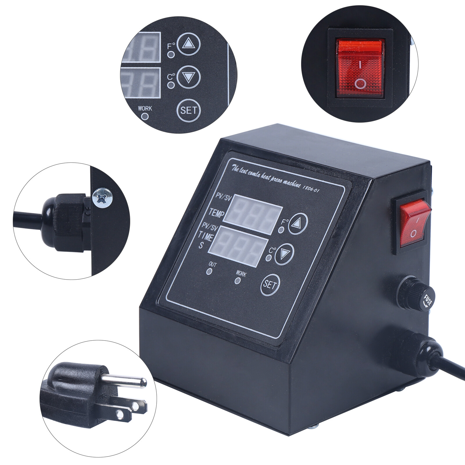 Heat Press Machine Dual Display Control Box with Adjustable Temperature