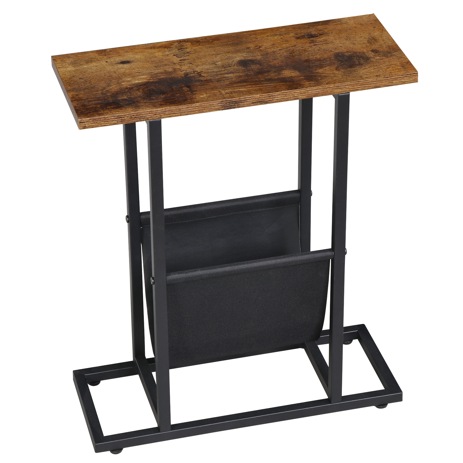 2PCS Narrow Sofa Side End Table Snack Bedside Table Storage Holder Rustic Brown
