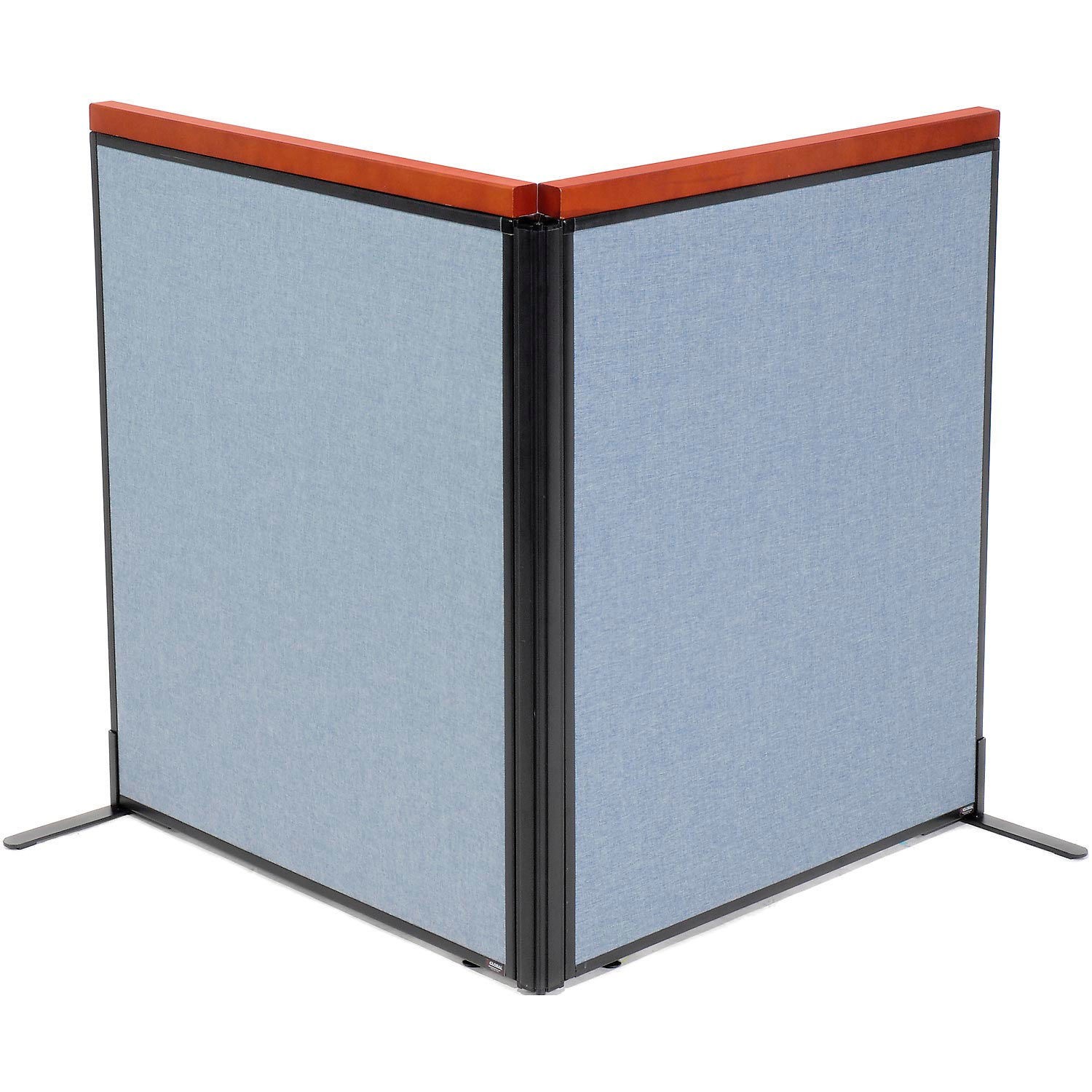 36-1/4"W x 43-1/2"H Deluxe Freestanding 2-Panel Corner Room Divider Blue