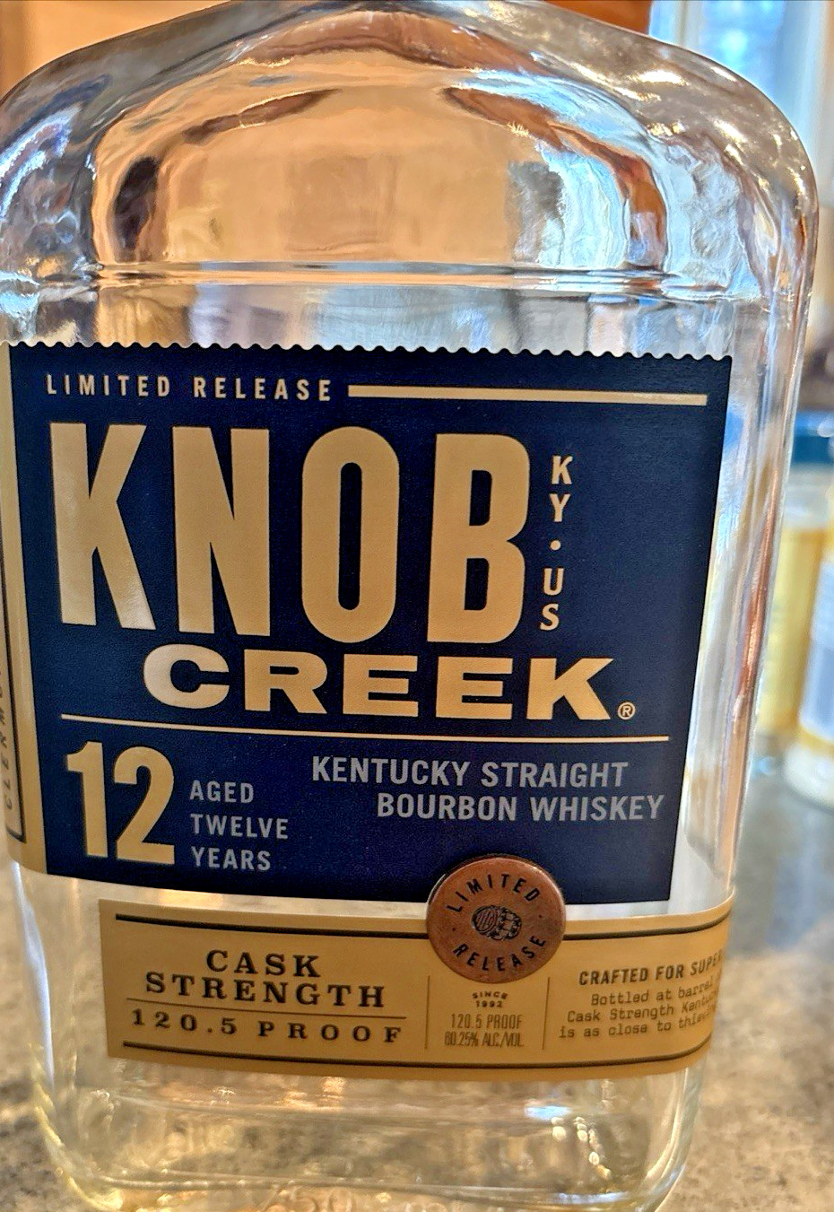 Knob Creek LIMITED RELEASE Aged 12 Years Cask Strength 120.5 Proof- Unrinsed
