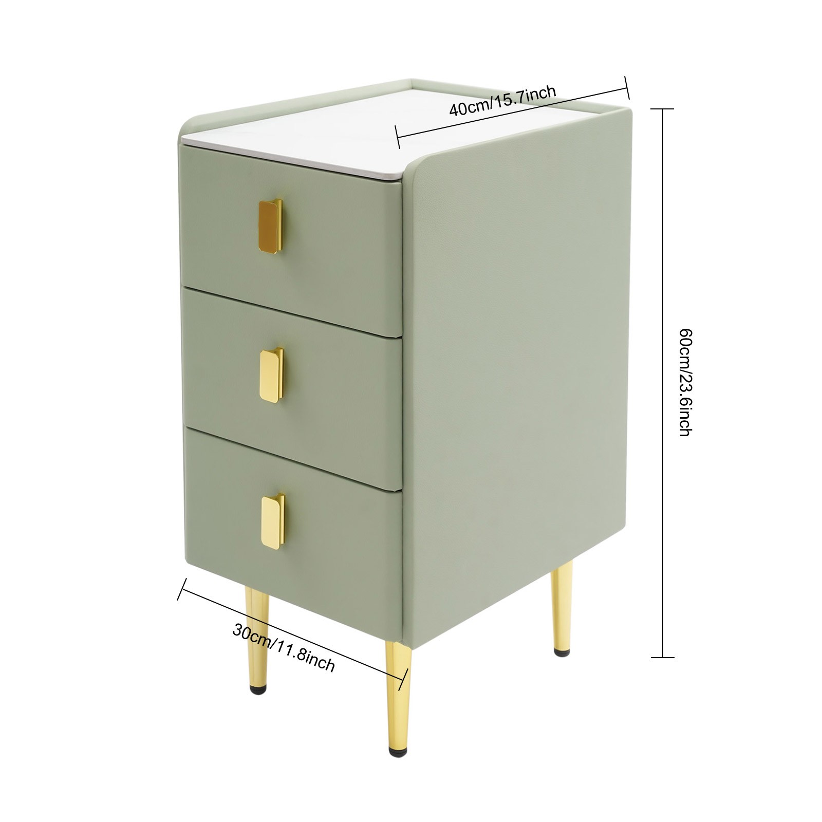 Narrow Nightstand with Drawers, Bedside Table for Bedrooms, Narrow Side Table