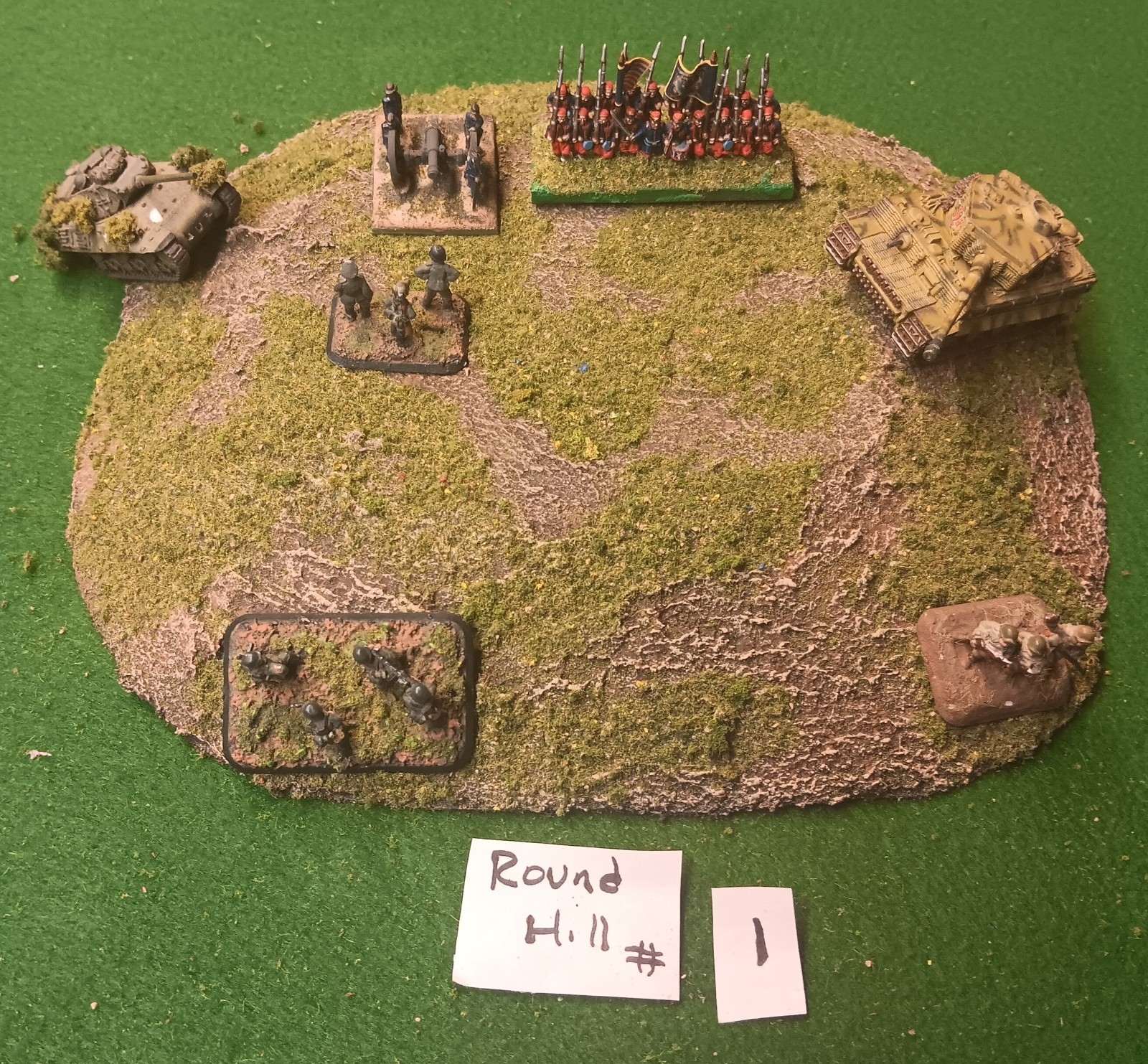 15mm/28mm Bolt action, FOW, DBA, DBM ancient wargaming circular green hill #1