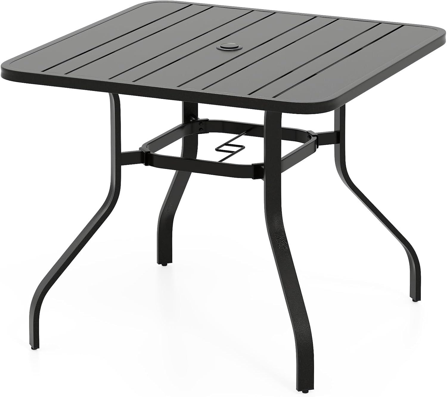 37” Outdoor Dining Table for 4, Square Patio Bistro Dining Table with 1.57”