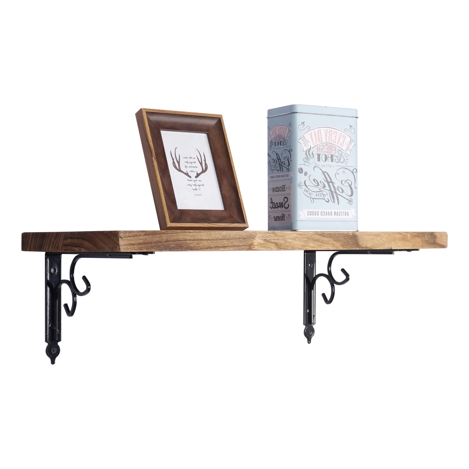 4 PCS 12 Inch Black Decorative Shelf Brackets Heavy Duty Right Angle
