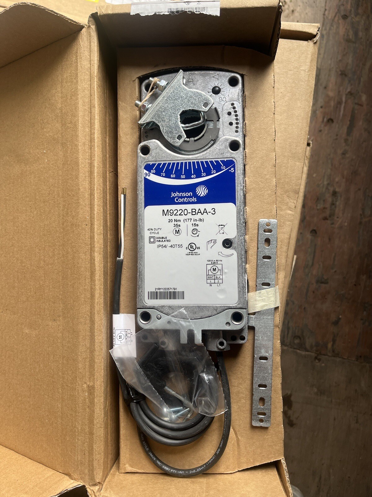 Johnson Controls M9220-BAA-3 120VAC Spring Return Damper Actuator