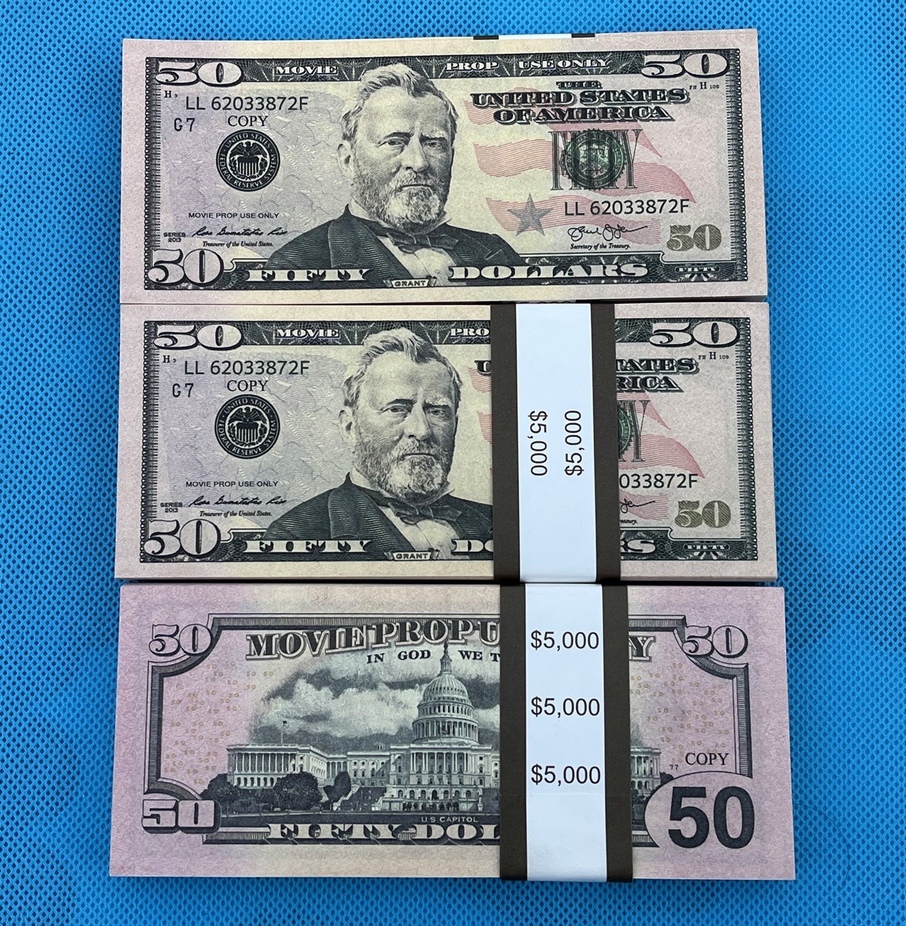 300 Pieces Of $50 movie prop toy money play fake bills for video, Learning Toys