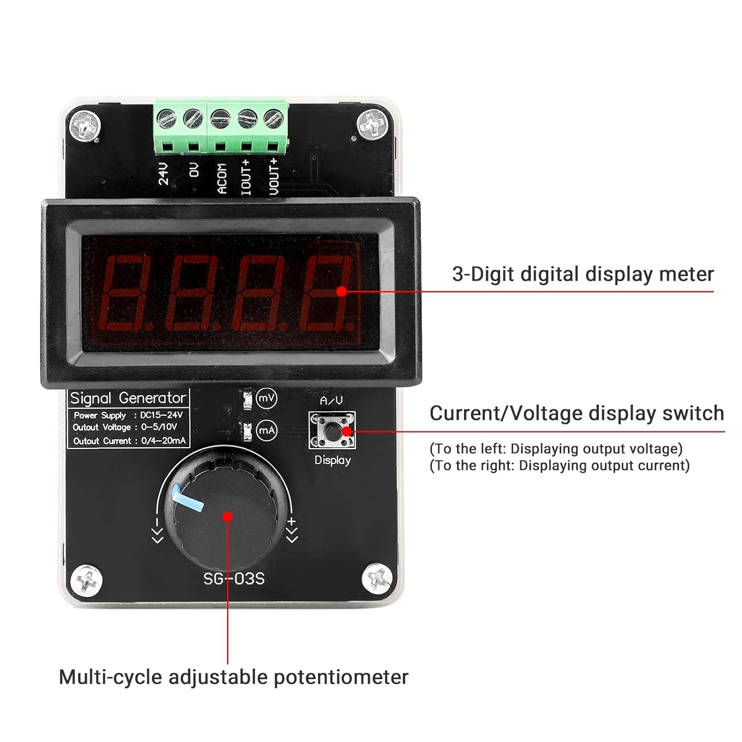 Dual Output Current & Voltage Signal Generator - Perfect for PLC & LED Testing