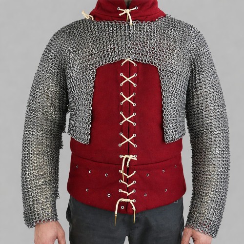 8MM Flat Ring Riveted Chainmail Half Hauberk Medieval Armor Shirt for Halloween