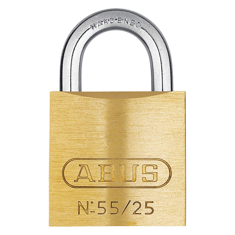 ABUS 55/25 KA Keyed Padlock, 15/32 in,Rectangle,Gold 14J886