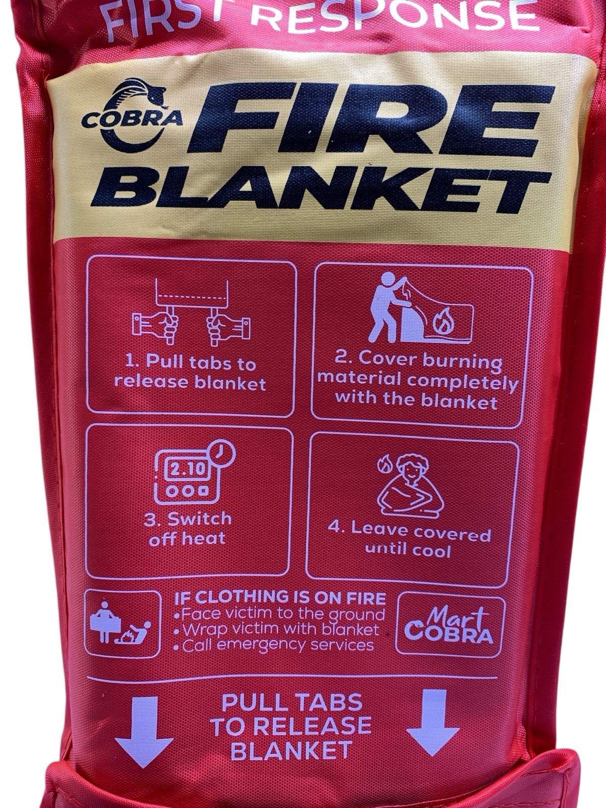 First Response Fire Blanket 40x40 3pk Mart Cobra