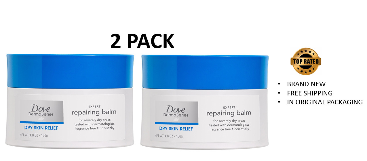 Dove Derma Series Dry Skin Relief Expert Repairing Balm 4.8 oz/ea Lot of 2!