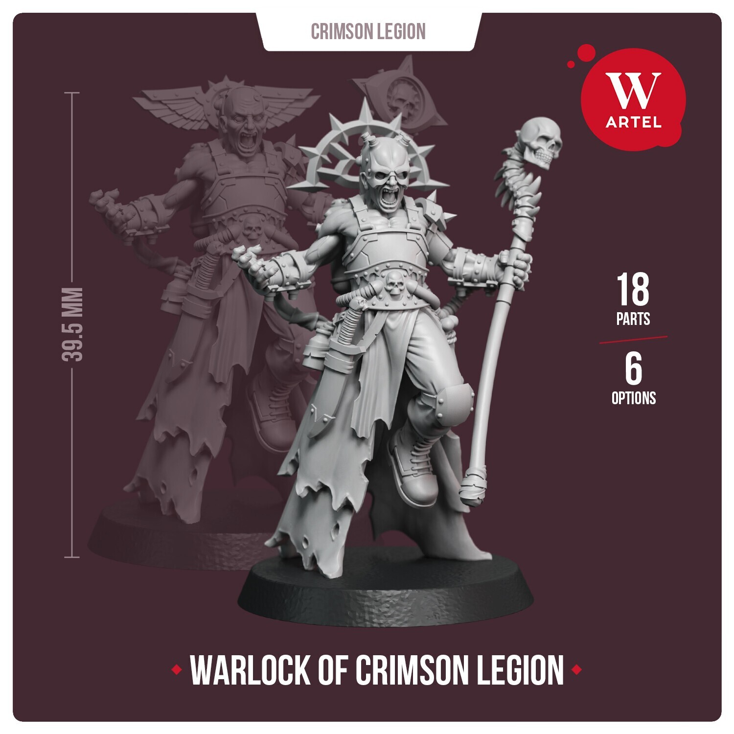 Warlock of Crimson Legion- Artel W- Militarum Traitoris Guard Chaos Sorcerer