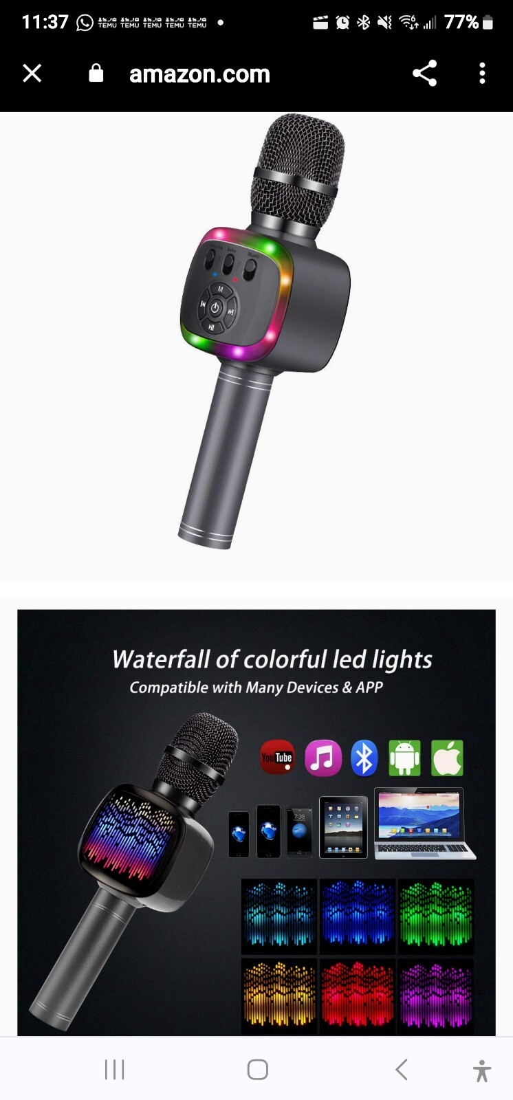 BONAOK WIRELESS BLUETOOTH 3 IN 1 KARAOKE MICROPHONE HANDHELD SPEAKER