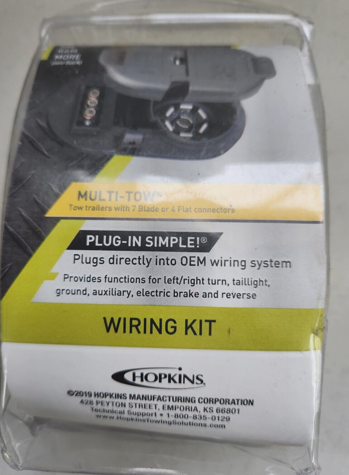 HOPKINS 40974 MULTI-TOW 7 BLADE & 4 FLAT CONNECTOR Exact Fit for Ford, GM, Ram