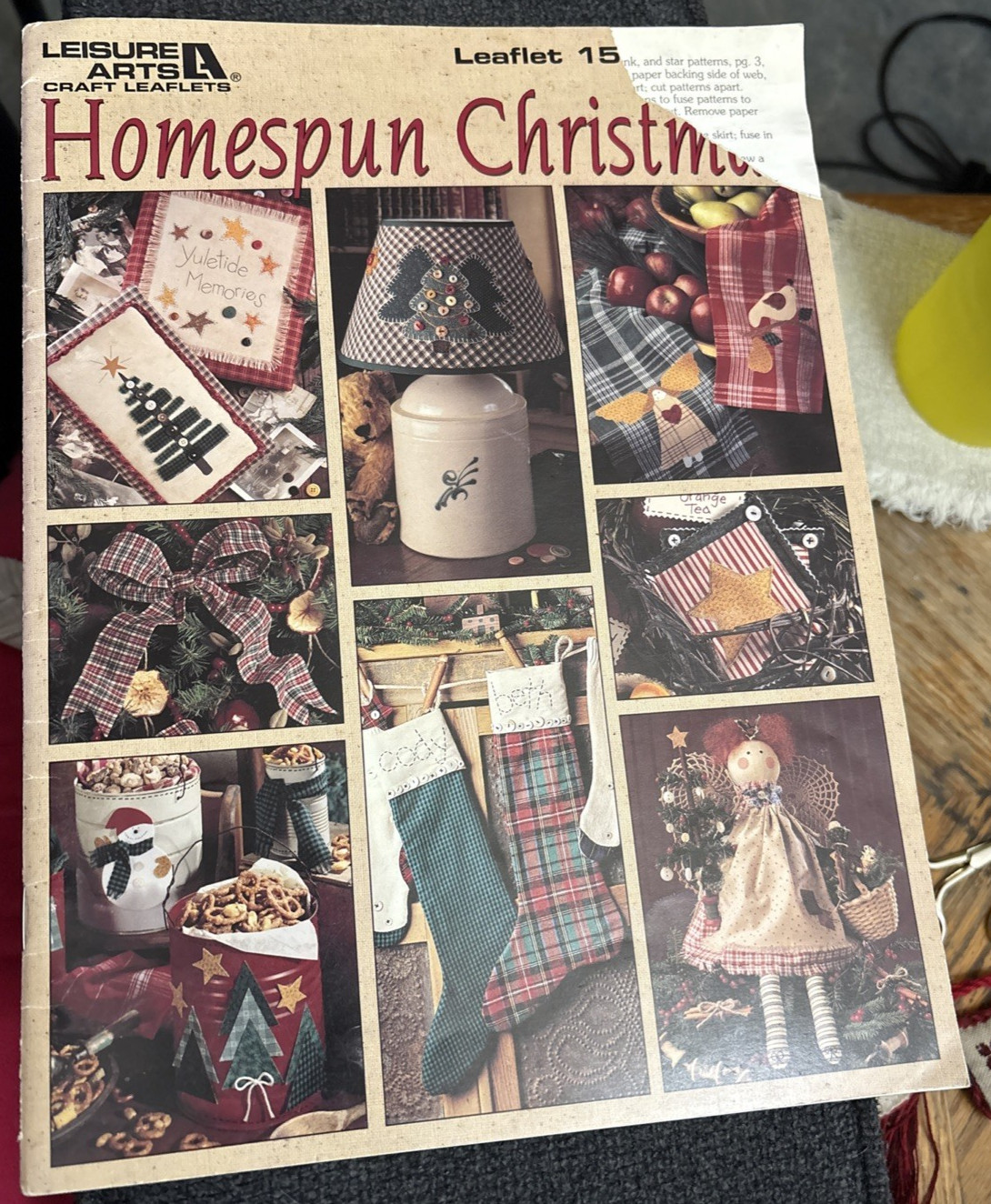 Vtg Rare Leisure Arts Homespun Christmas Quilting/Sewing Pattern Leaflet#1598(1)