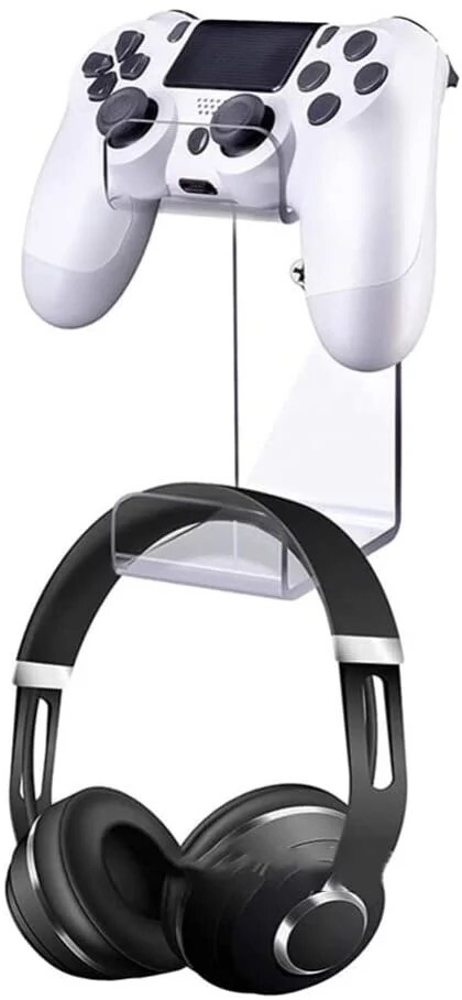 Game Controller + Headset Hanger Stand | Acrylic Wall Mount PC Xbox PS5 Switch