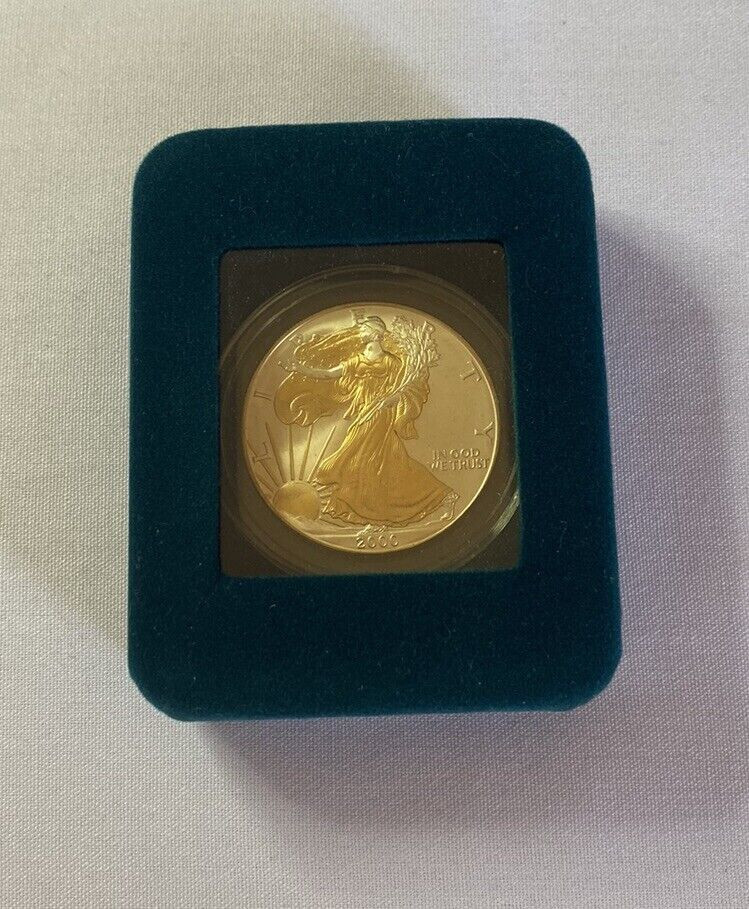 2000 - American Silver Eagle - 24K Gold Gilded - Just Beautiful, Double Sided :