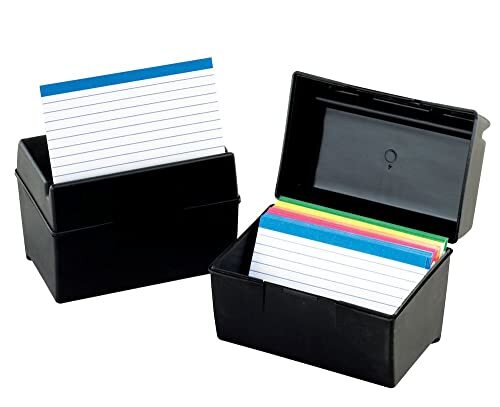 Plastic Card File Box 5x8 Inch 500 Cards Capacity Index Card Storage Organizer