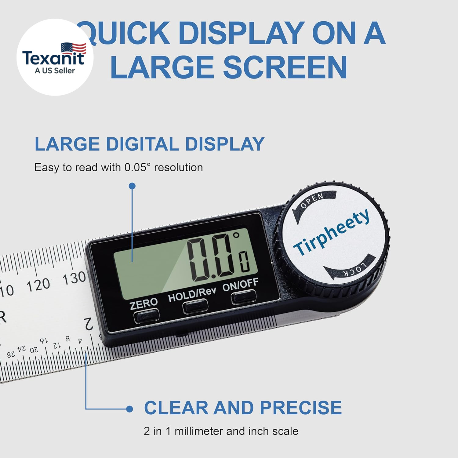 Digital Angle Finder Protractor, 3Rd Generation Quick Display Angle Gauge Ruler,