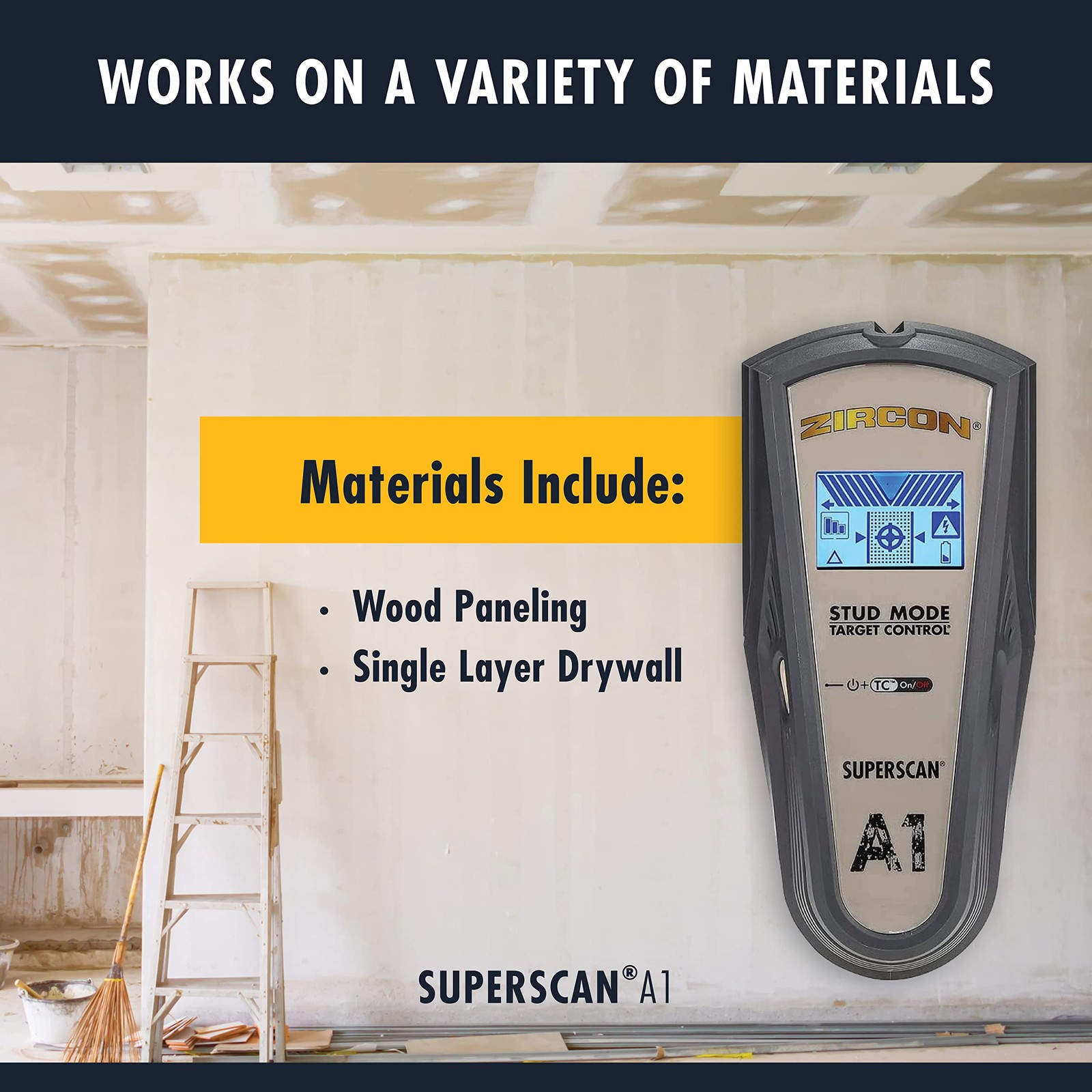 SuperScan A1 Advanced Stud Finder with Target Control and StudScan Mode
