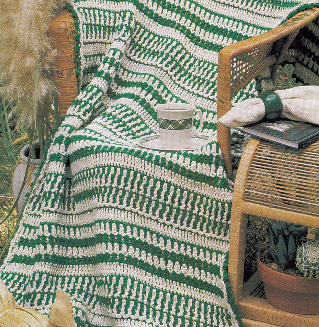 Crochet Afghan Pattern SAFARI STRIPES Instructions Annie's