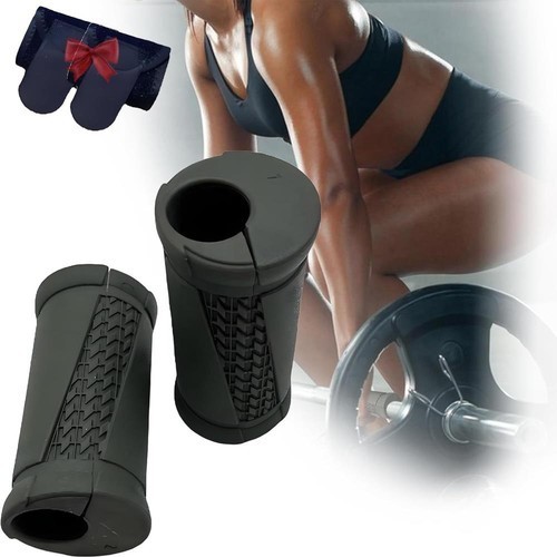 Anti-slip Angled Barbell Grips Ergonomic Rotating Handles for Weightlifting