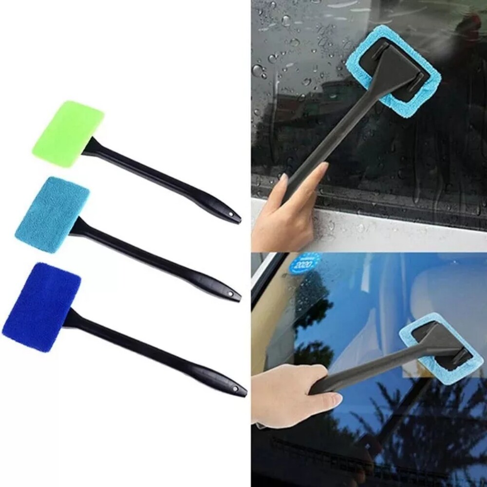 3 Pack Window Windshield Cleaning Tool Microfiber Car Wiper Cleaner Glass Brush
