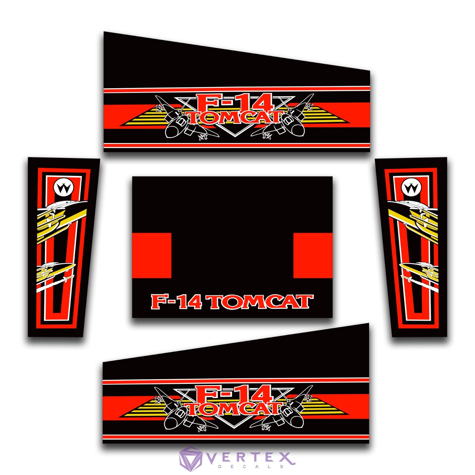 F-14 Tomcat Pinball Side Art & Head Full Replacement Decal Kit Williams
