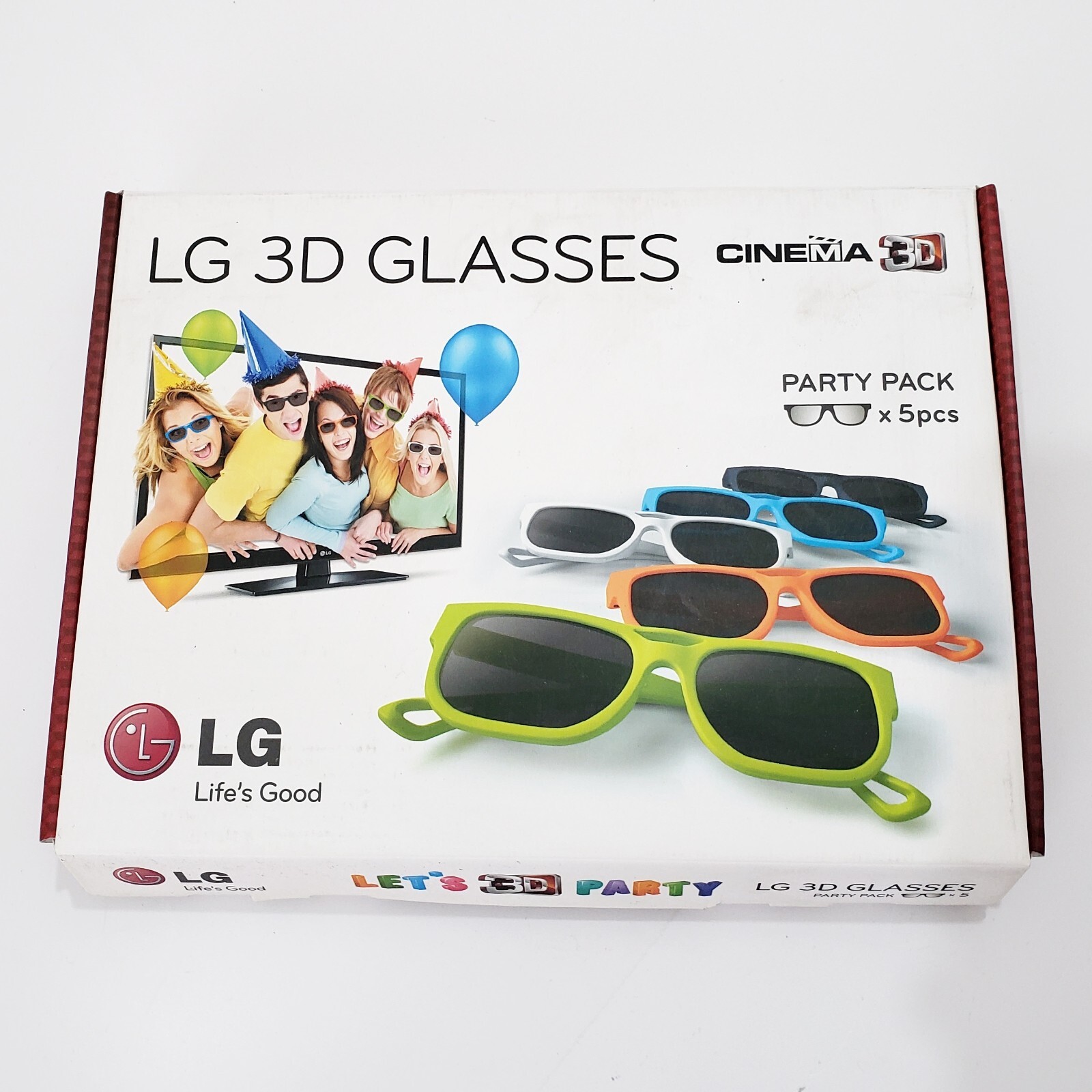 LG Lot 5x Home Cinema 3D Glasses AG-F215 Party Pack Family Bundle Multicolor NEW