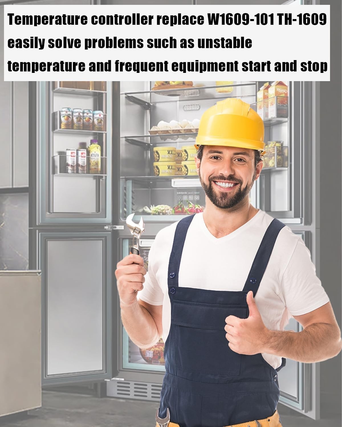 W1609-101 Temperature Controller Thermostat for Refrigeration 5 Ft Capillary