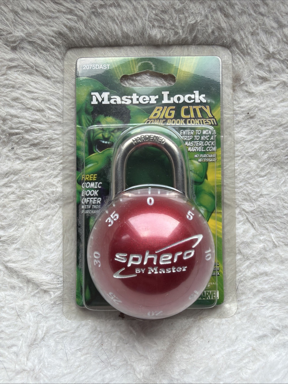MASTER LOCK 2075DAST Superhero Spin Combination RED Padlock NEW SEALED The Hulk