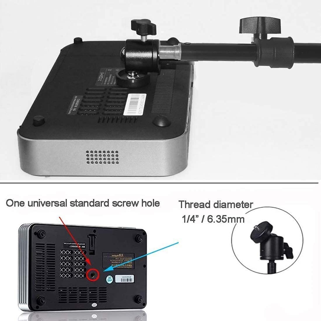 Portable Projector Tripod Stand, 18"-40" Adjustable Height, Up to 3lbs Load