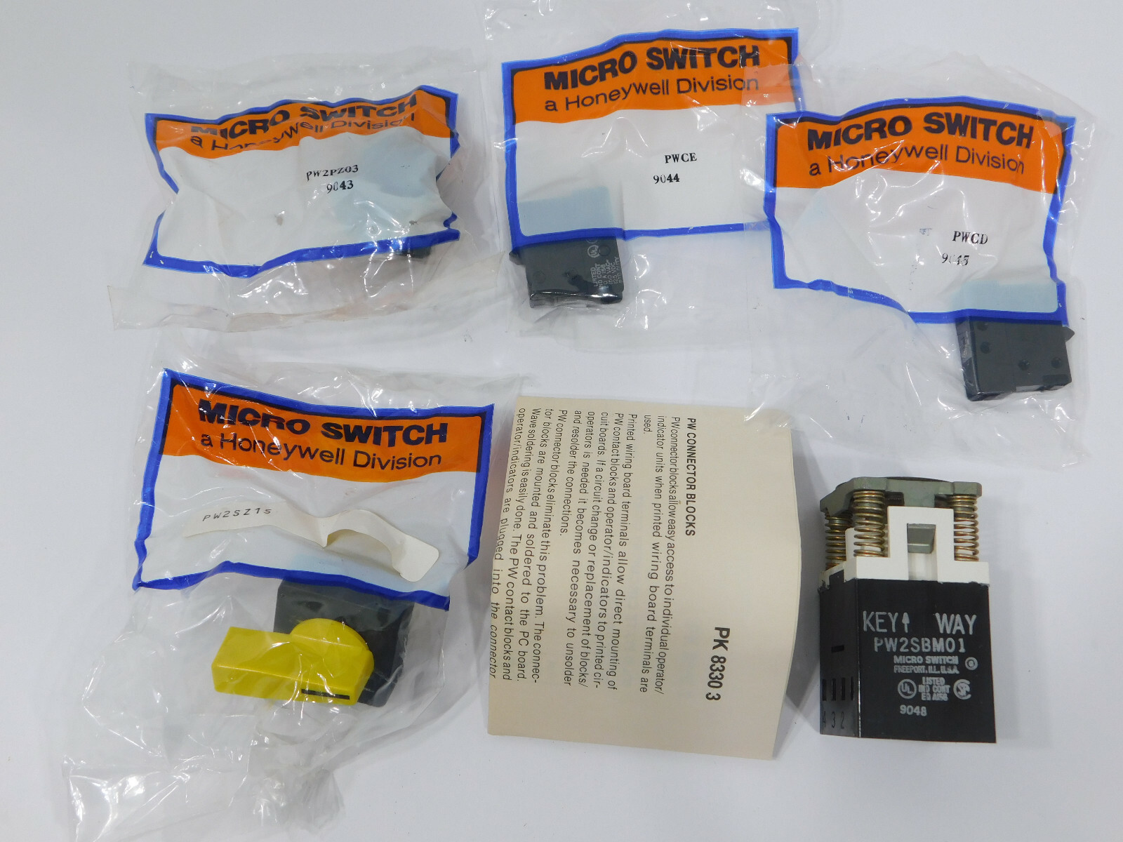 Honeywell Microswitch Kit IPW2SBM15EDAA Yellow Selector Switch PW2SBM01