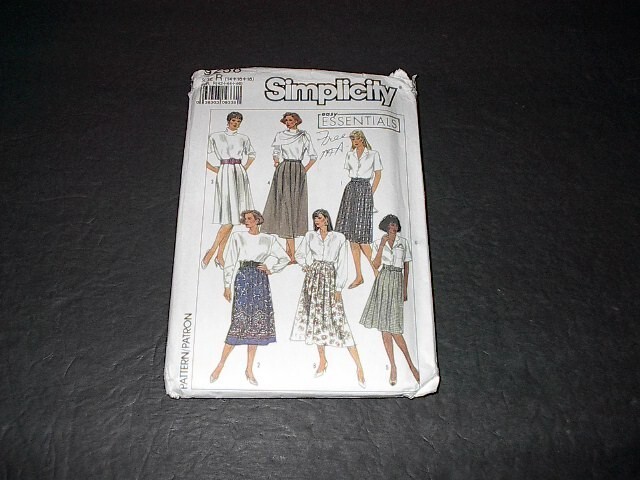 Simplicity Pattern 9258 Misses' Skirts w/Side Seam Pockets  Two Lengths 14~18 UC