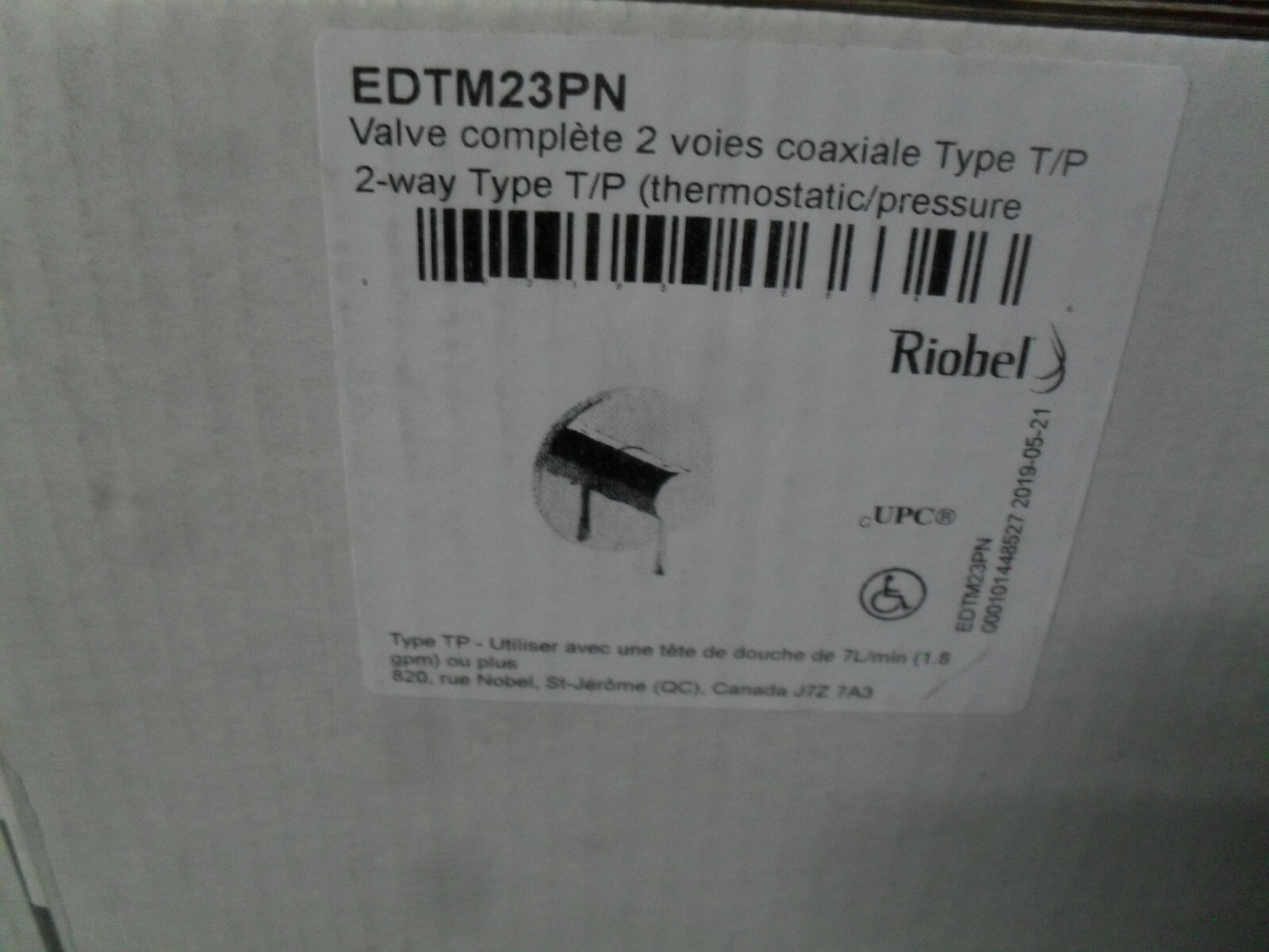 Riobel EDTM23PN 2 way Thermostatic pressure Complete Shower Polished Nickel