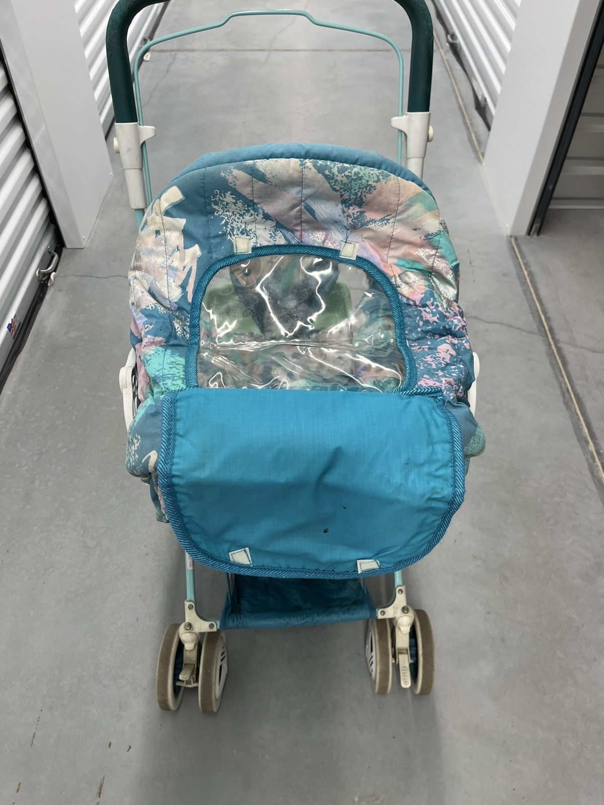 ADDED Pictures - VINTAGE Pastel Watercolor Graco Baby Stroller Foot Muff  1995