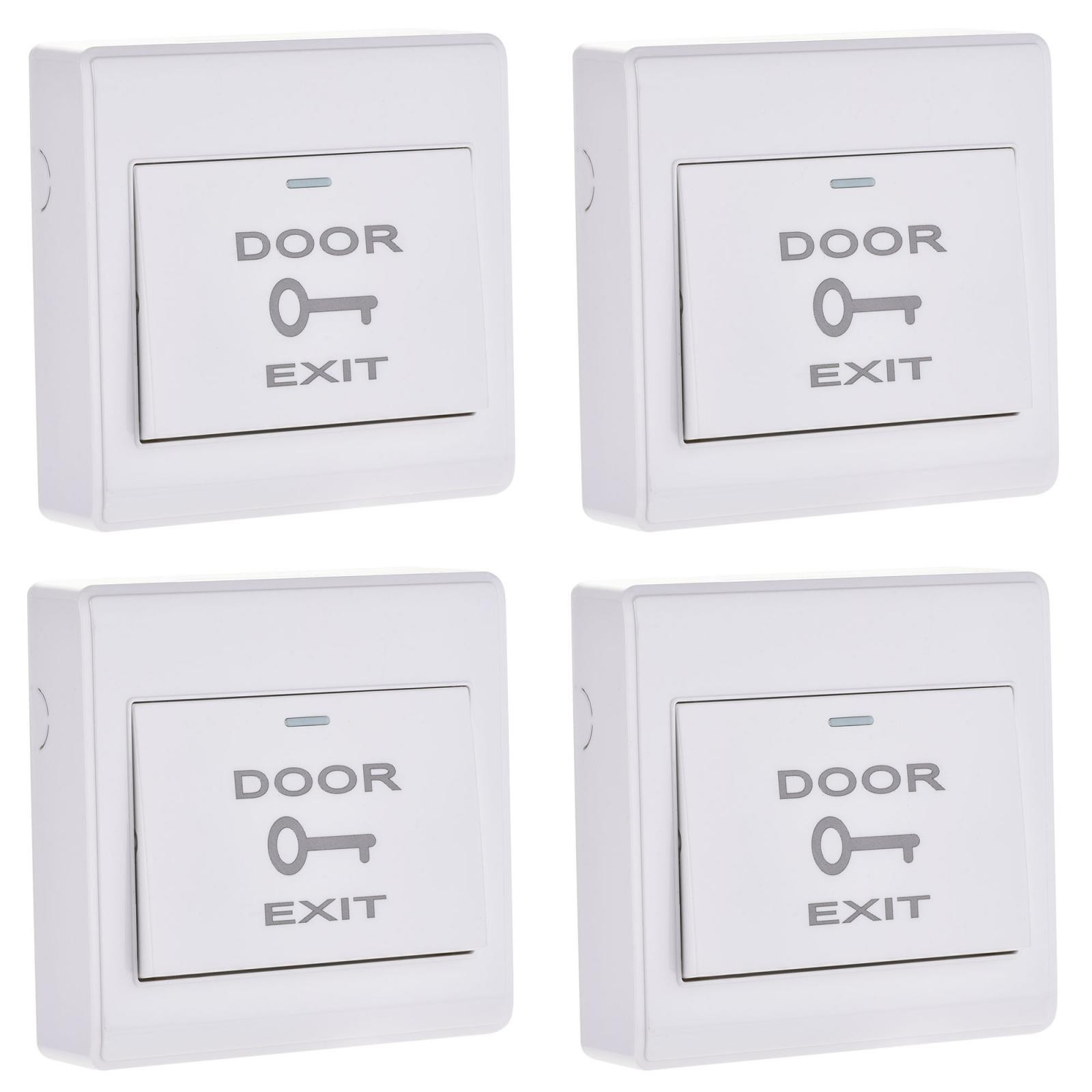 4 Pcs Push to Exit Button Release Switch PC Panel 86mmx86mm 12V 3A White